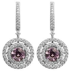 Diamantohrringe mit rundem Burma-Spinell