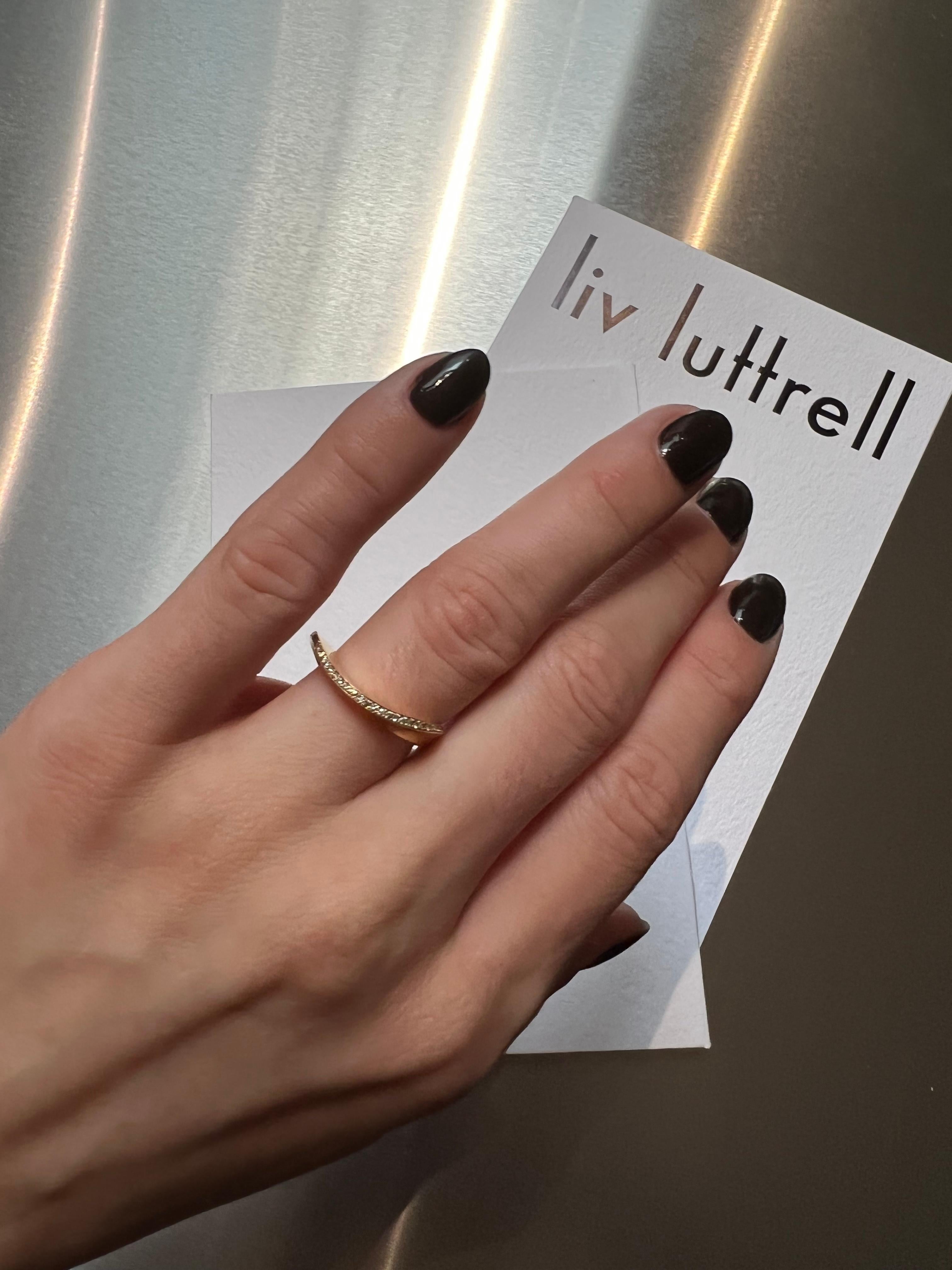 For Sale:   SCHIUMA RING Yellow gold with a warm-tone diamond edge by Liv Luttrell 7