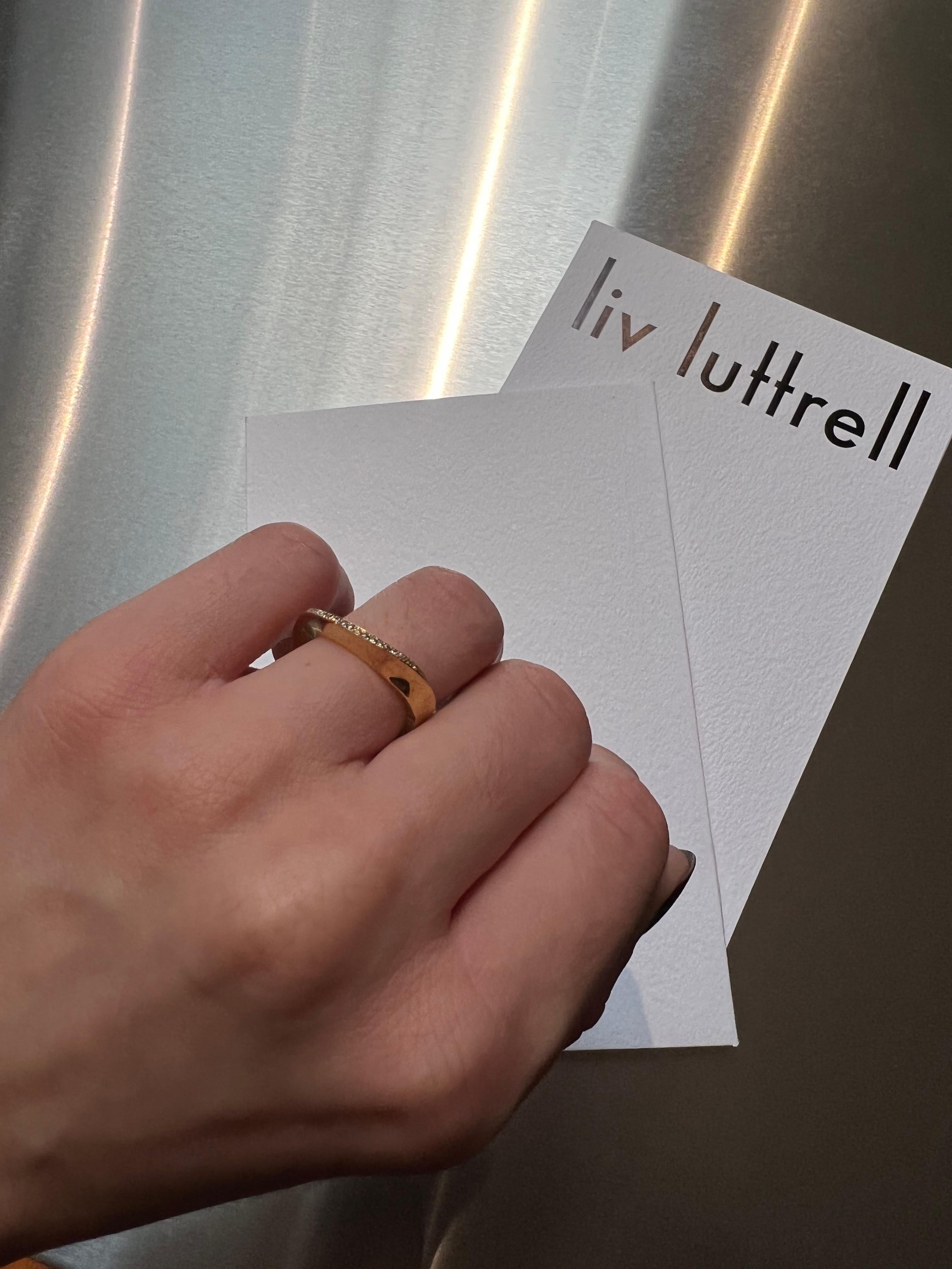 For Sale:   SCHIUMA RING Yellow gold with a warm-tone diamond edge by Liv Luttrell 9