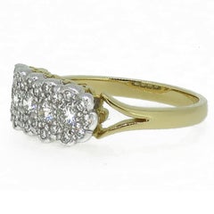 Diamond Edwardian Style Cluster Ring 18 Karat Yellow and White Gold