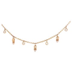 Diamond Egyptian Scarab Choker in 14 Karat Yellow Gold
