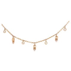 Diamond Egyptian Scarab Choker in 14 Karat Yellow Gold