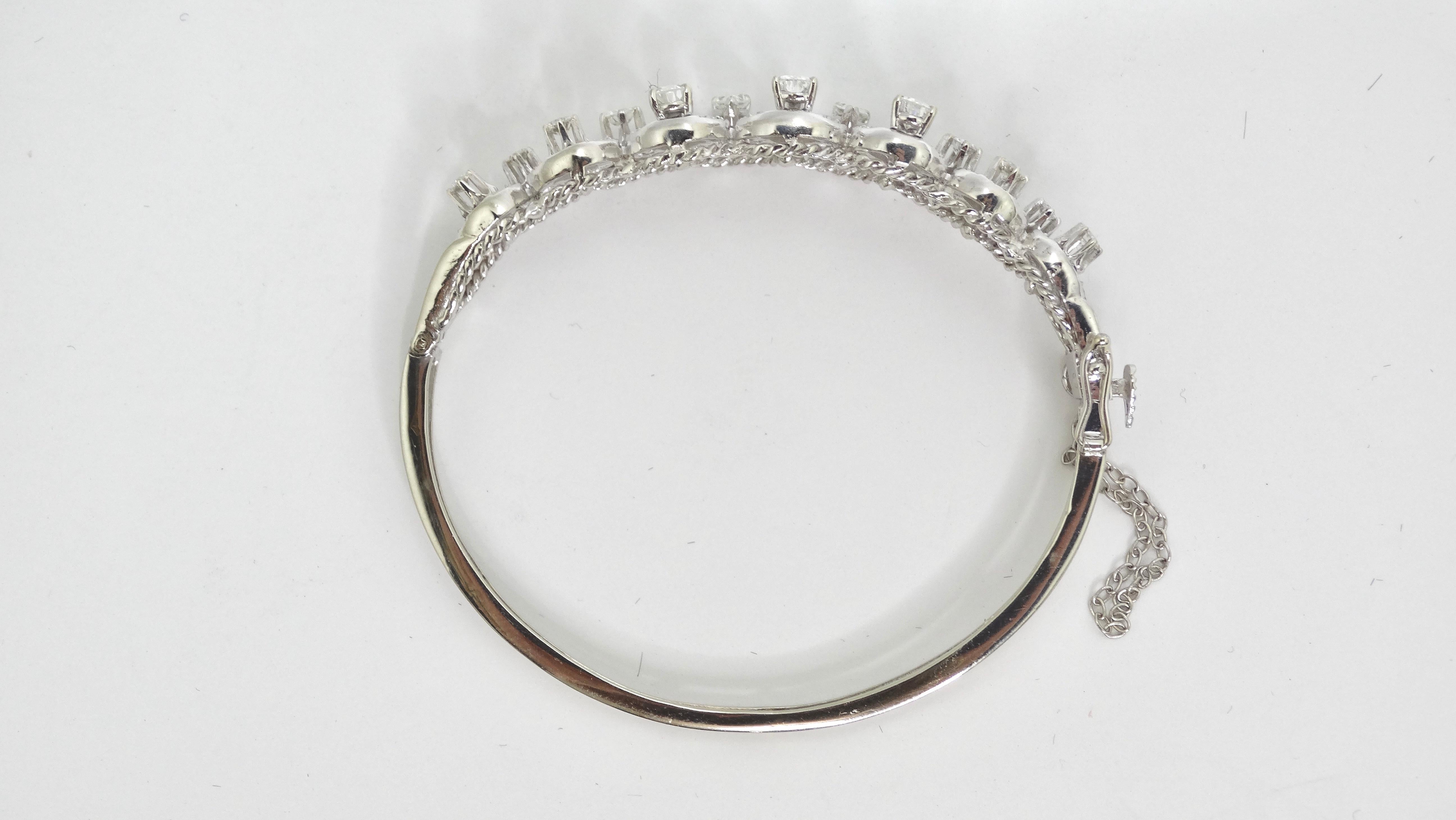 Art Deco Diamond Embellished 1920's Art-Deco White 18k Gold Bracelet