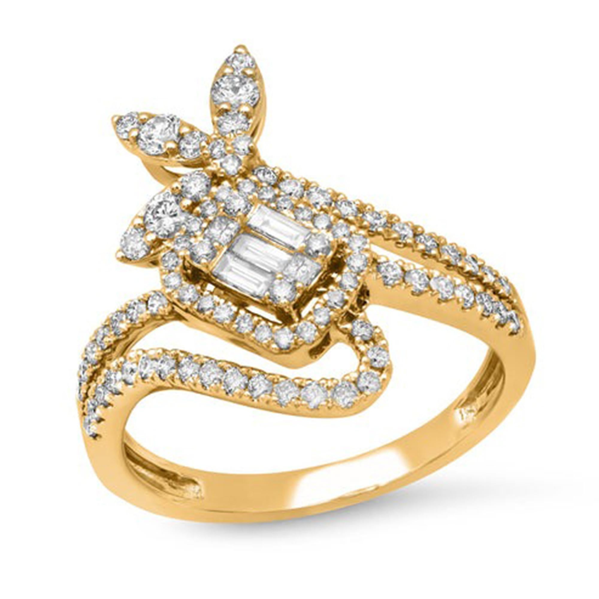 En vente :  Bague à tourbillon en or 14K (ou 18k sur demande) Diamond Embrace 4
