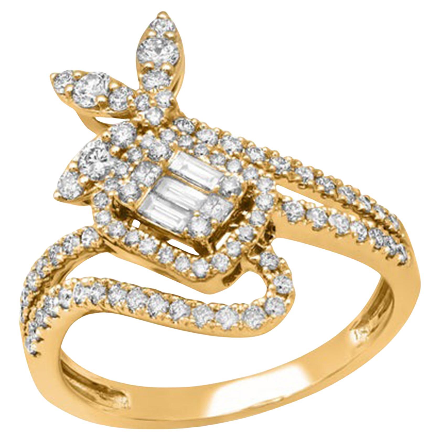 Bague à tourbillon en or 14K (ou 18k sur demande) Diamond Embrace
