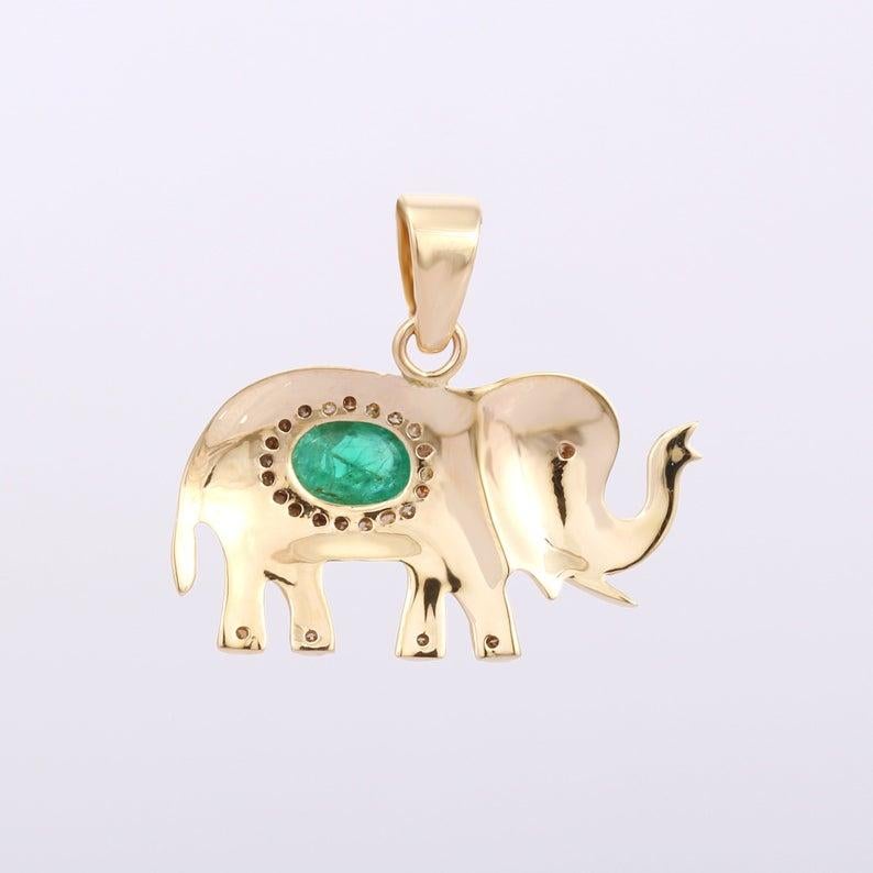 diamond elephant necklace
