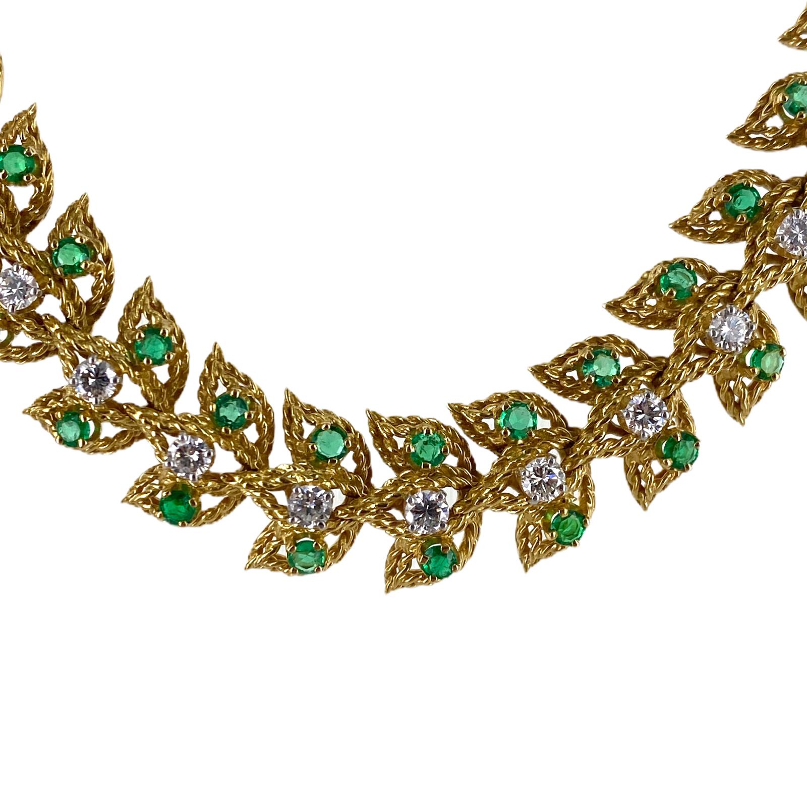 emerald necklace gold vintage