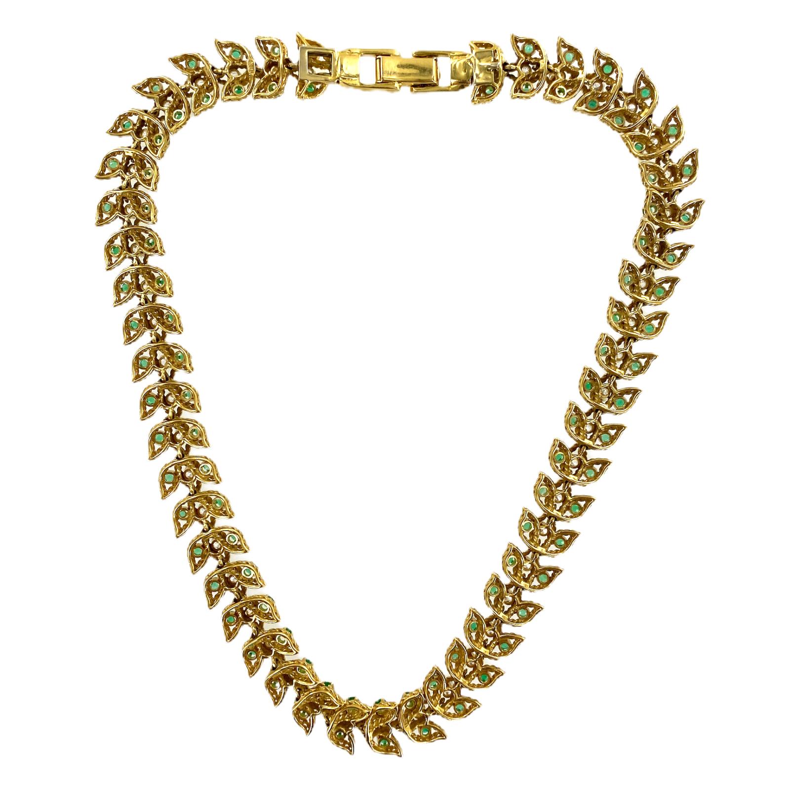 gold chain with emerald