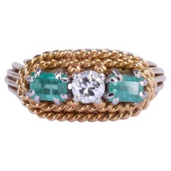 Diamond Emerald 18K Gold Ring