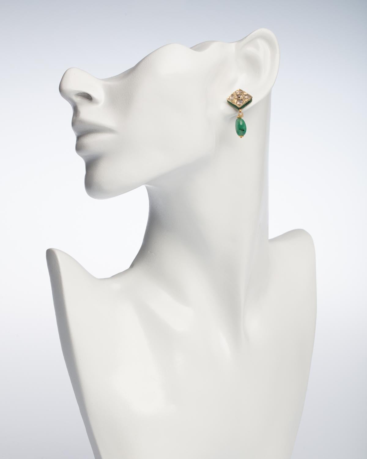 emerald drop earrings india