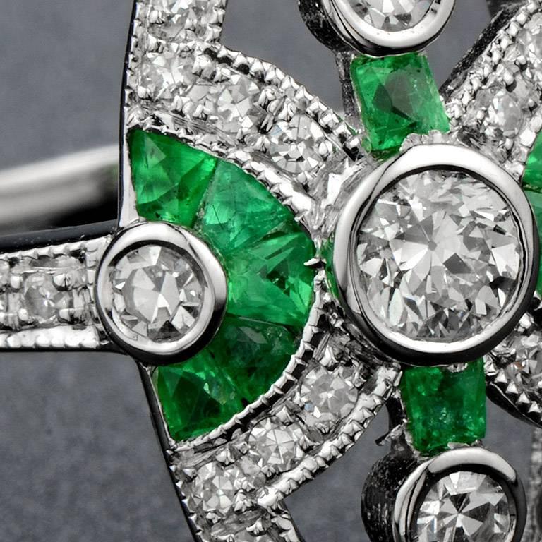 Women's Diamond Emerald Cocktail Ring