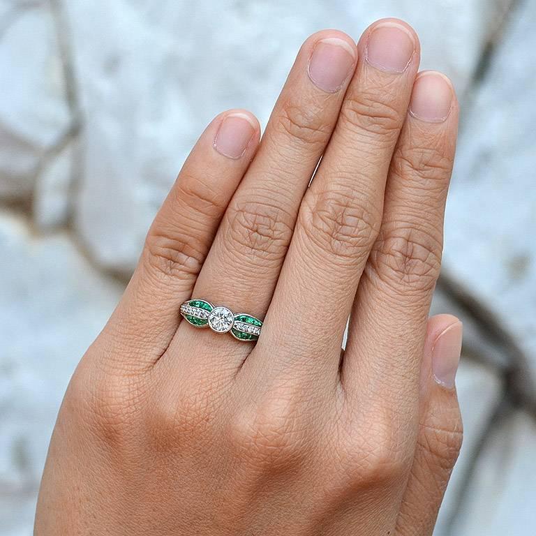 Diamond Emerald Cocktail Ring 2