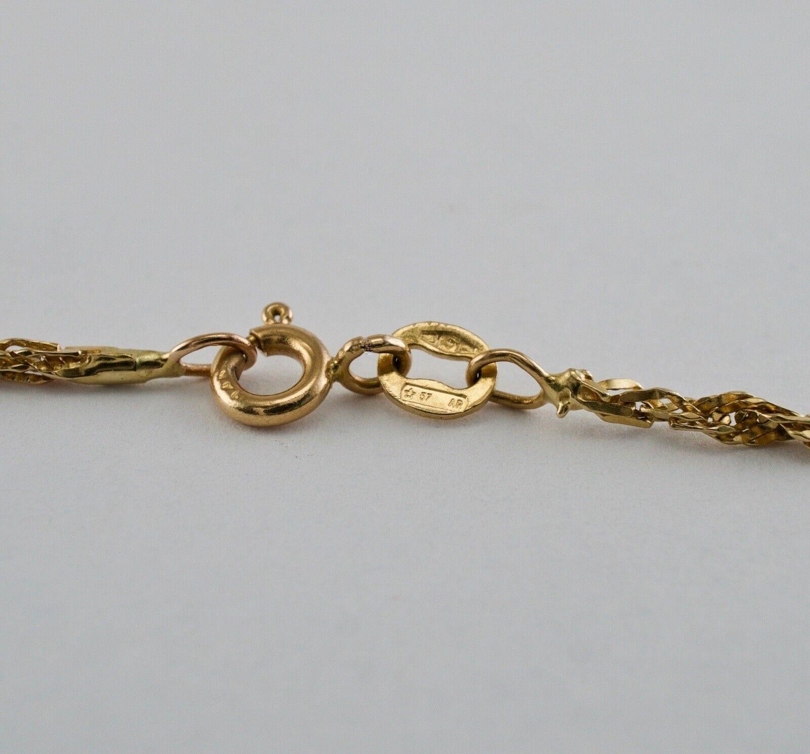 Diamond Emerald Crescent Pendant Necklace 18K Gold 4