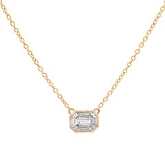 Diamond Emerald Cut Pendant