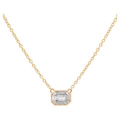 Diamond Emerald Cut Pendant