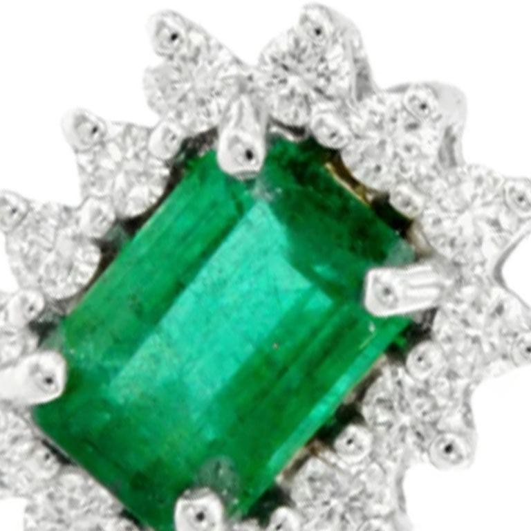 Classical Greek Diamond emerald earrings For Sale