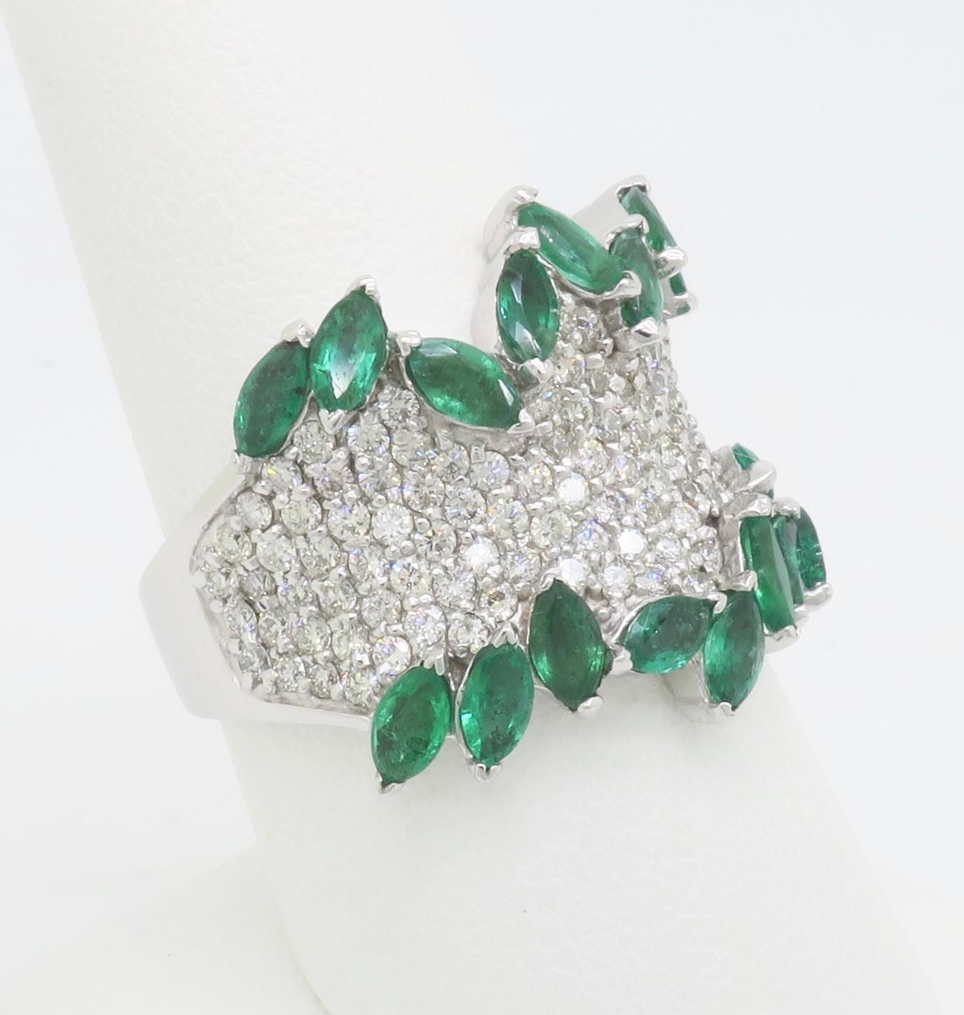 Women's or Men's Diamond & Emerald EFFY Ring