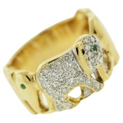 Diamond Emerald Gold Band Ring