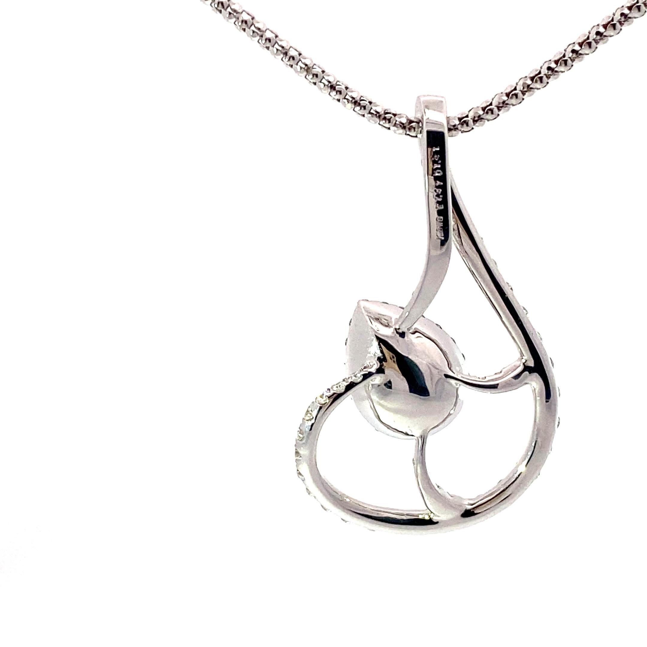 Taglio a goccia Collana con diamanti e smeraldi 18 kt Greene & Greene, colore verde smeraldo brillante in vendita