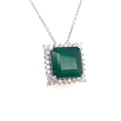 Diamond Emerald Necklace Platinum 9.70 TCW GIA Certified