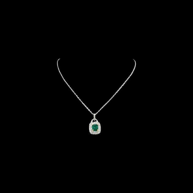 Diamond Emerald Necklace 18