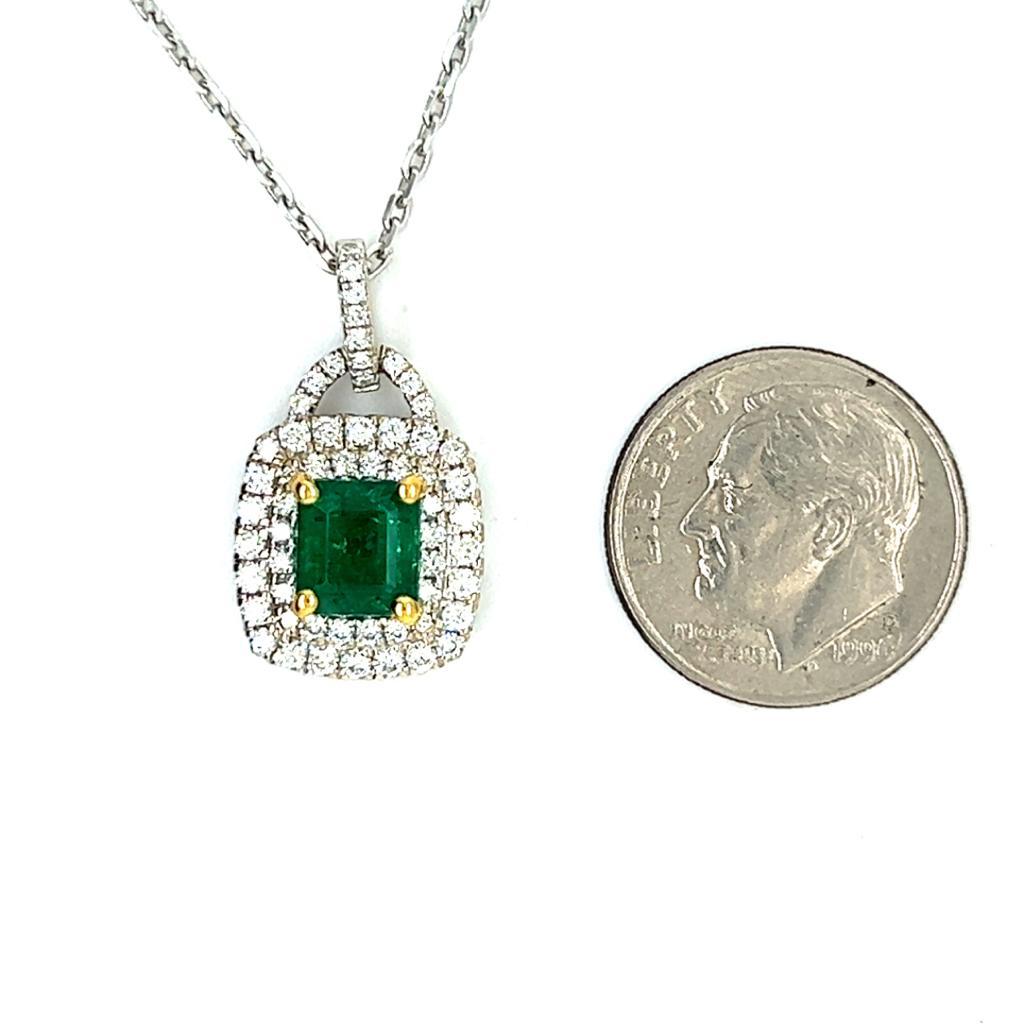Modern Diamond Emerald Necklace 18