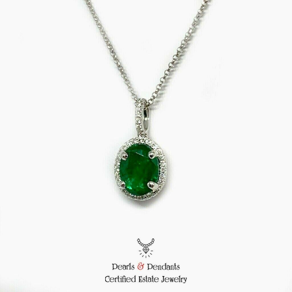 Natural Finely Faceted Quality Emerald Diamond Necklace 18k Gold 1.43 TCW Italy Certified $3,590 010293

This is a Unique Custom Made Glamorous Piece of Jewelry!

Nothing says, “I Love you” more than Diamonds and Pearls!

This Emerald necklace has
