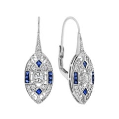 Diamond Emerald Onyx Marquise Shape Ring and Earrings Set in 14K White Gold
