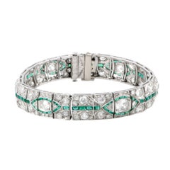 Diamond Emerald Platinum Bracelet