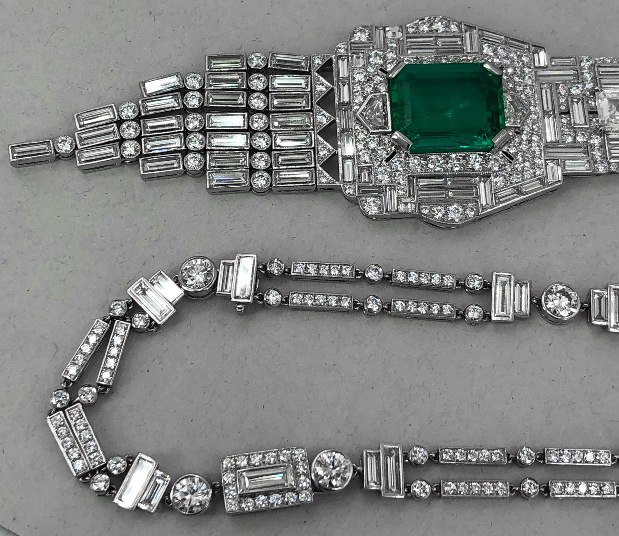 art deco emerald necklace