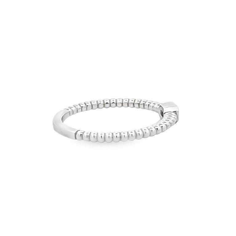 Emerald Cut Diamond Emerald Ring 0.10CT 14K in White Gold G color VS clarity For Sale