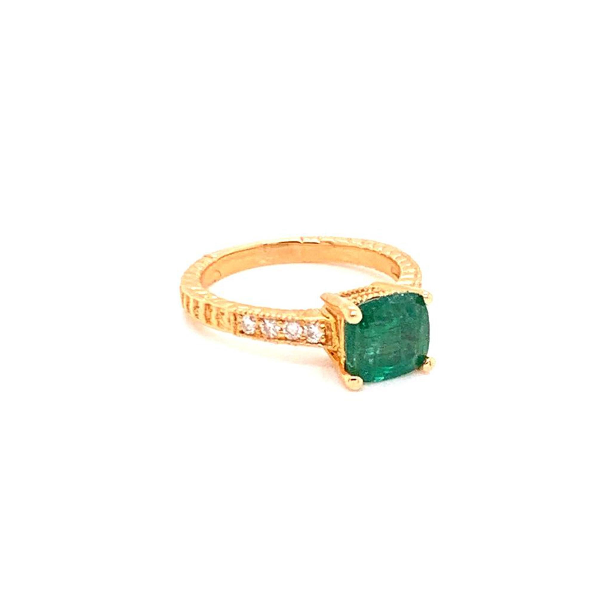 Diamant-Smaragd-Ring 14k Gold 2,01 TCW zertifiziert (Moderne) im Angebot