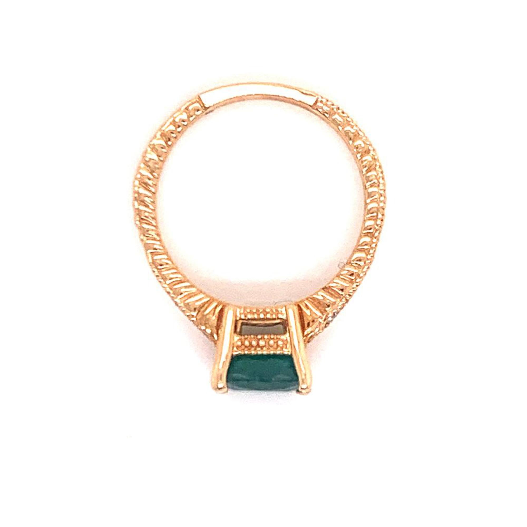 Women's Diamond Emerald Ring 14k Gold 2.01 TCW Women Certified For Sale