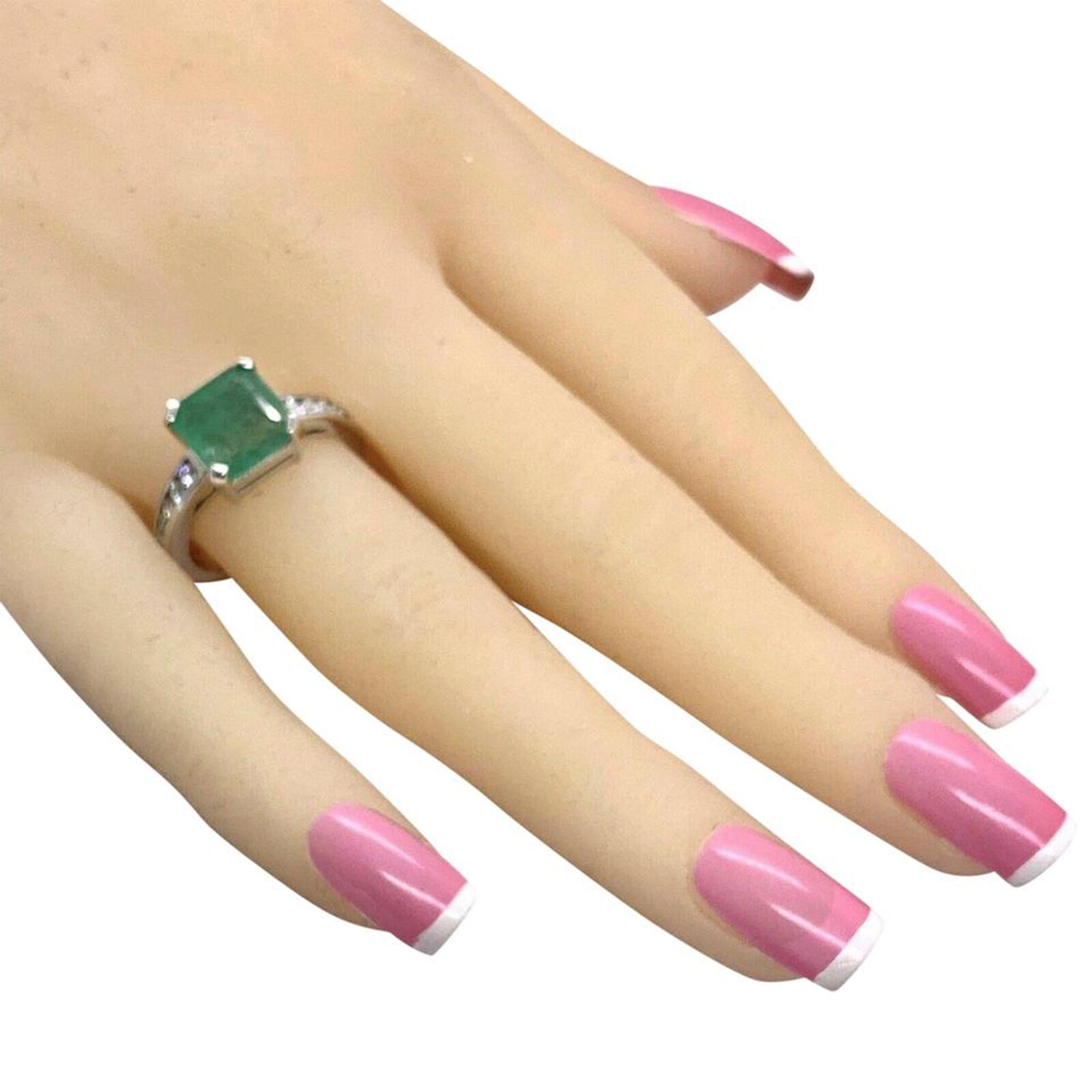 Emerald Cut Diamond Emerald Ring 14Karat Gold 2.55 TCarat Women Certified For Sale