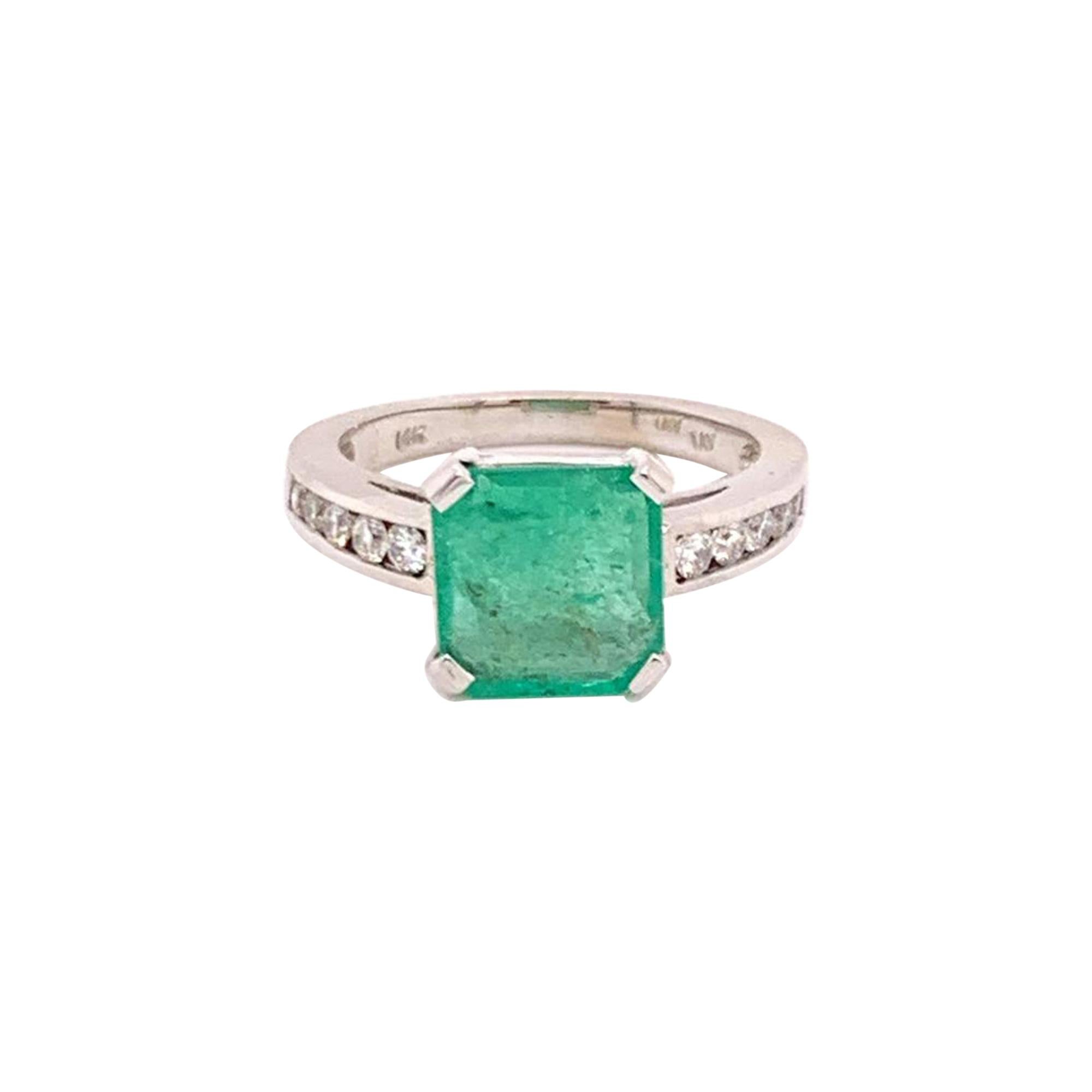 Emerald Diamond Ring 14k Gold 1.83 TCW Certified For Sale at 1stDibs ...