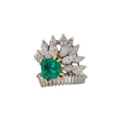 Used Diamond Emerald Ring