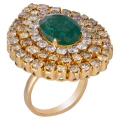 Diamond Emerald Ring in 18k gold