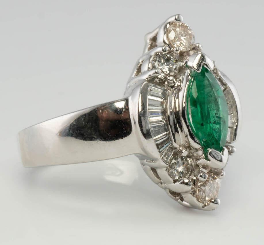 vintage marquise emerald ring