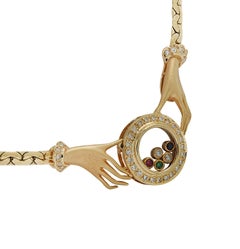 Diamond, Emerald, Sapphire and Ruby Hand Necklace