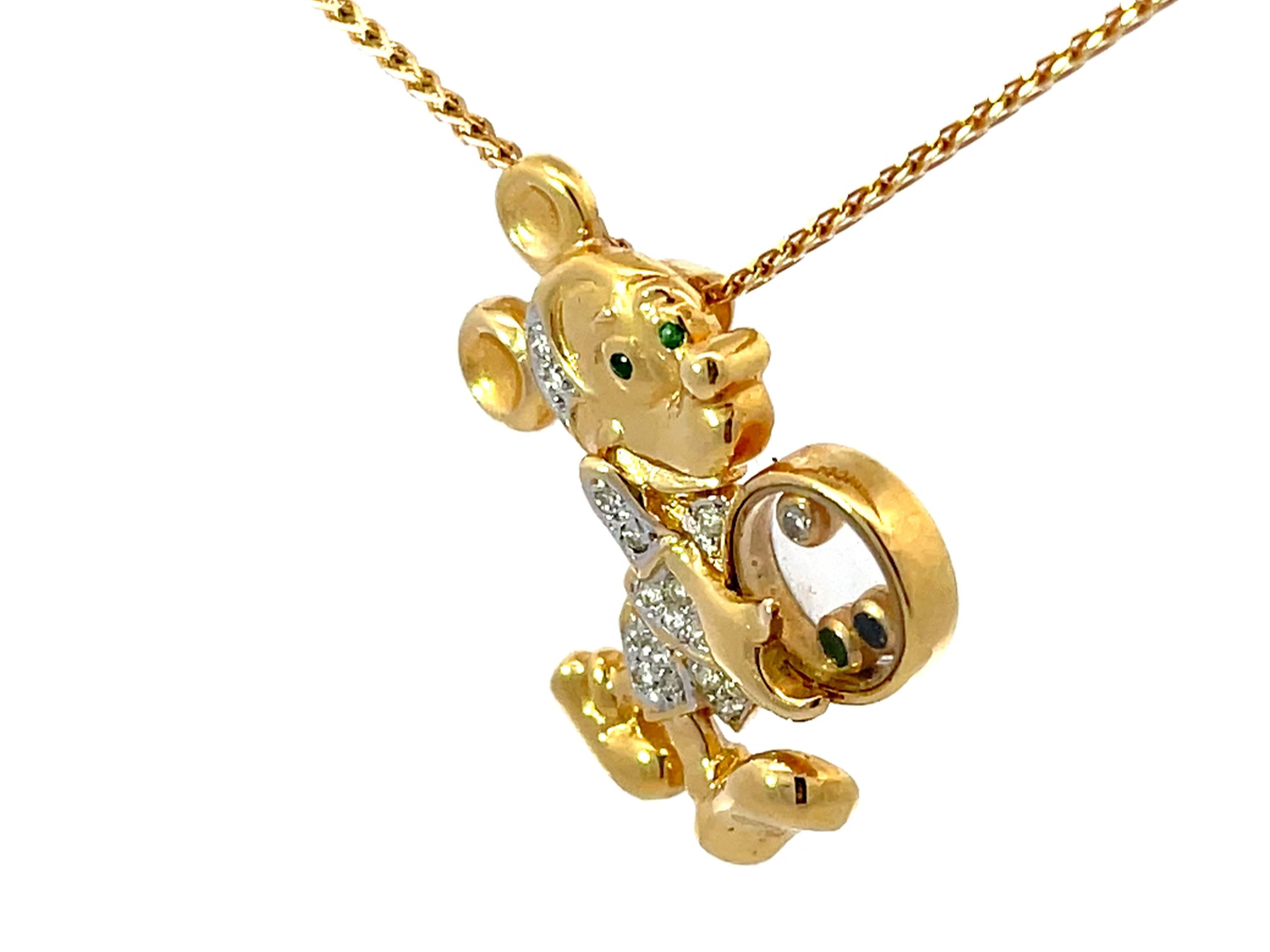 mickey mouse necklace gold