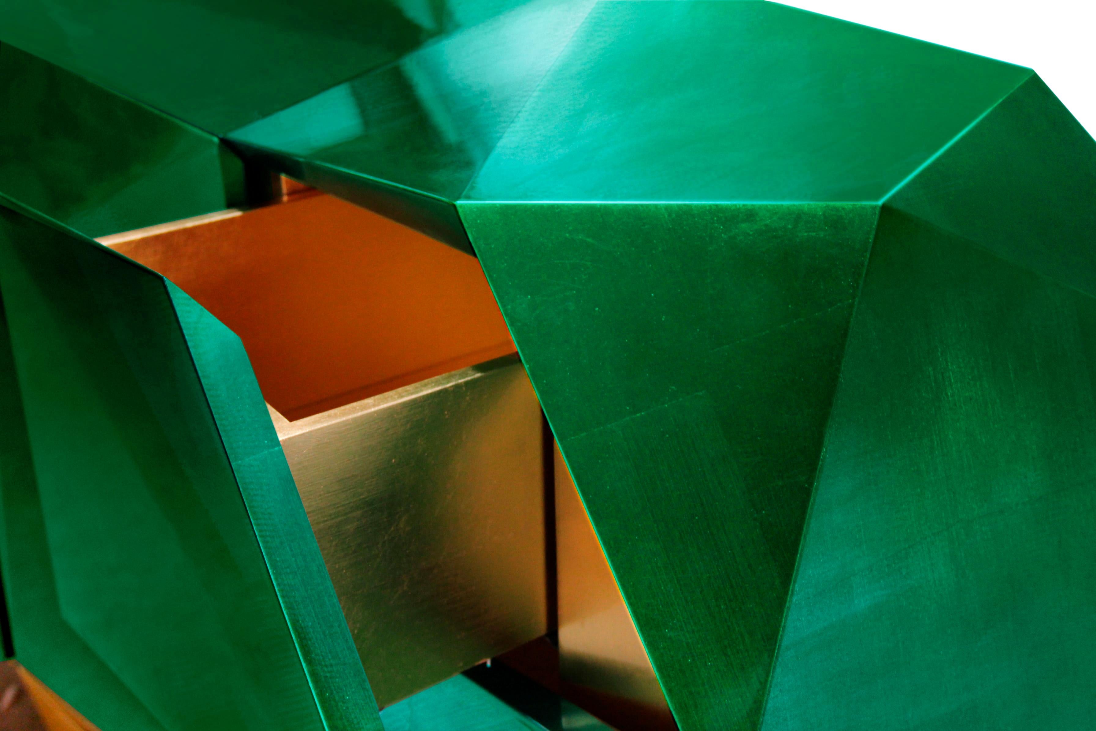 Modern Contemporary Diamond Emerald Sideboard by Boca do Lobo For Sale 2