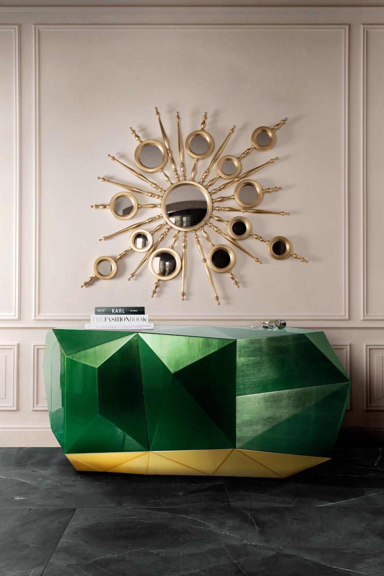 Modern Contemporary Diamond Emerald Sideboard by Boca do Lobo For Sale 5