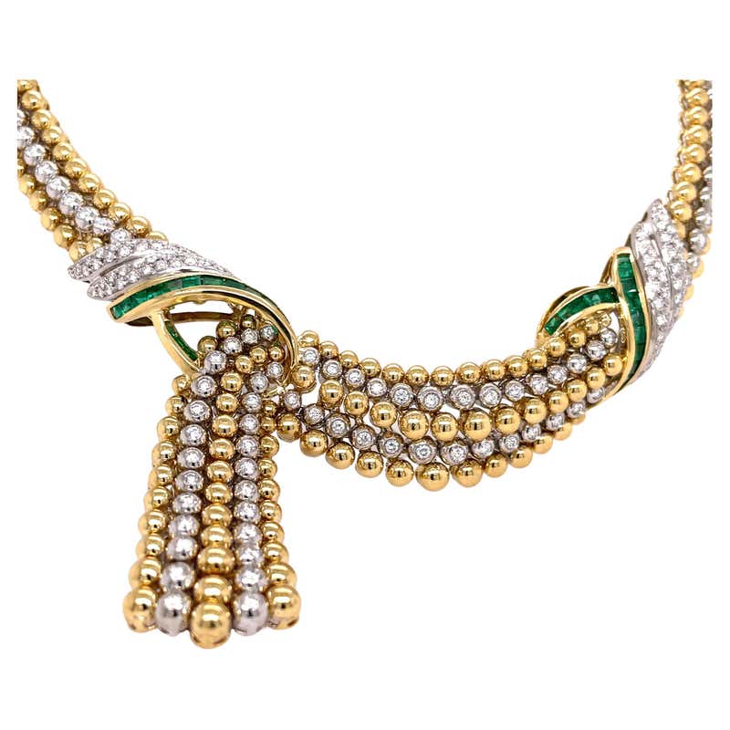 Assael Tahitian Pearl and Diamond Rondelles Necklace For Sale at 1stDibs
