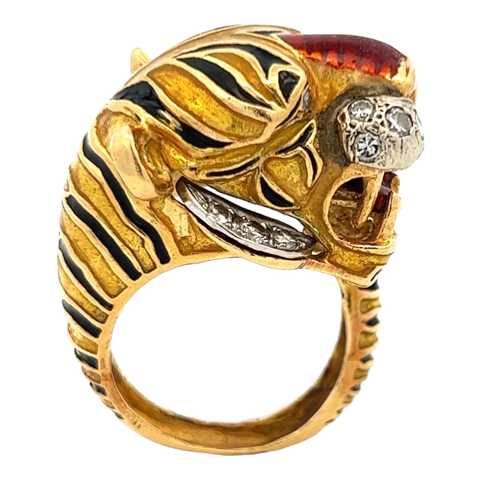 tiger face ring gold