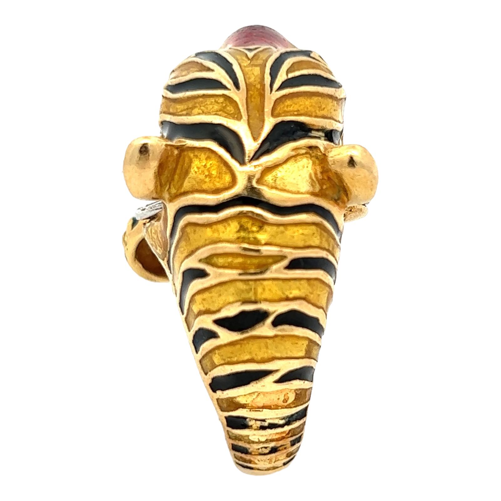tiger face gold ring