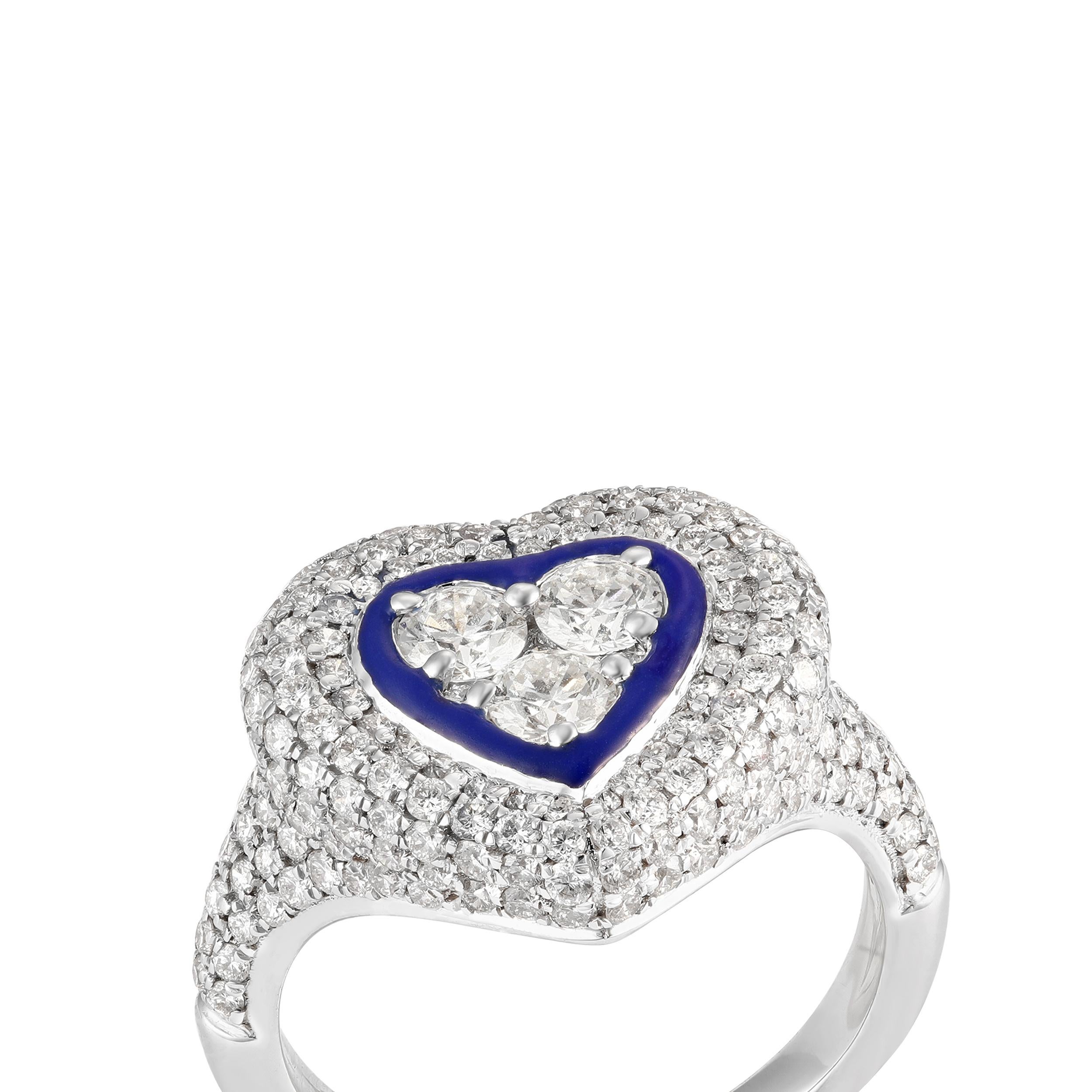 For Sale:  Diamond Enamel Heart Pinky 3