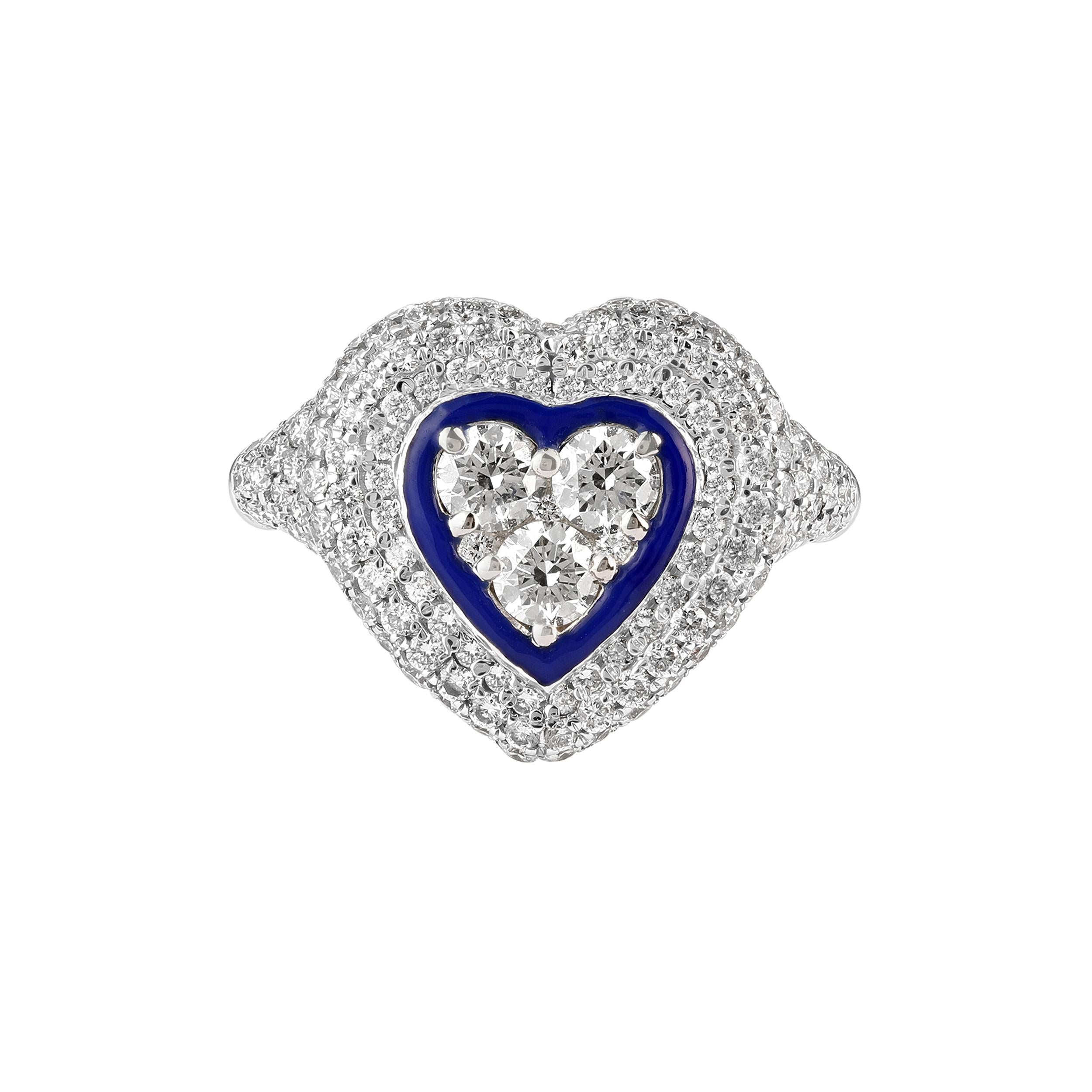 For Sale:  Diamond Enamel Heart Pinky 4
