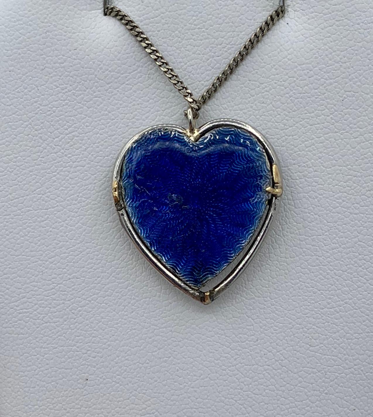 Diamond Enamel Necklace Heart Flower Basket Pearl White Gold Victorian Edwardian For Sale 2