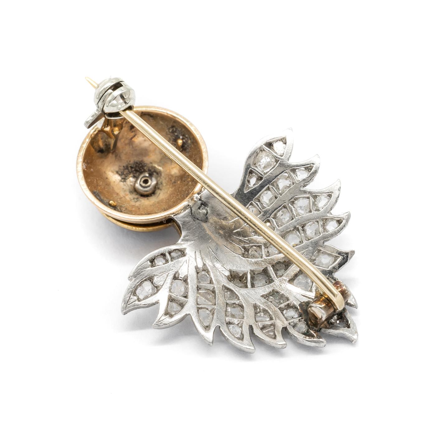 Rose Cut Diamond, Enamel, Platinum and Gold, British Royal Fusiliers Badge, Circa 1935