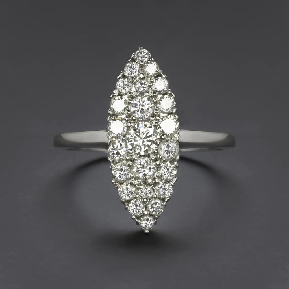 Round Cut Diamond Encrusted Cocktail Ring For Sale
